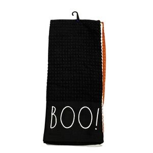 NWOT Rae Dunn Black, Orange & White Kitchen Towel Set